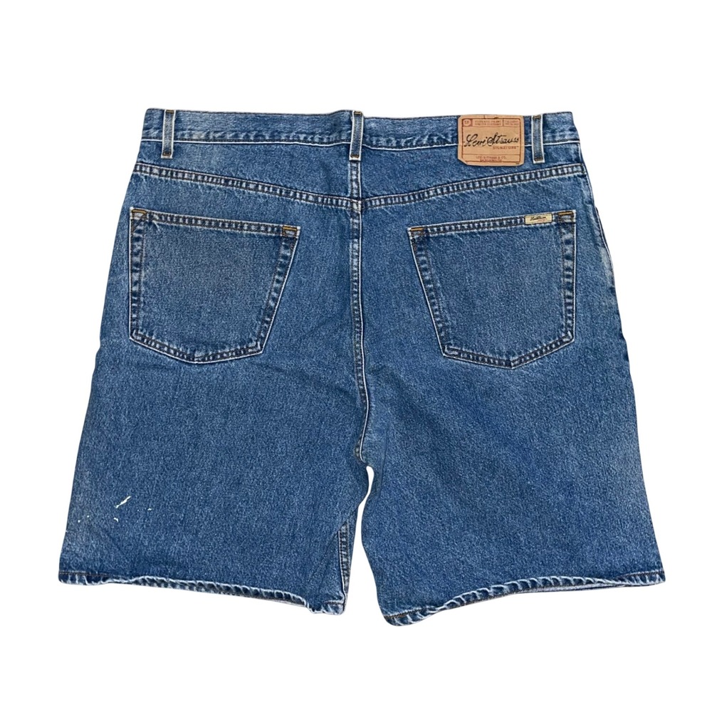 Levi Strauss Signature Mens Relaxed Fit Denim Shorts Blue 40 Cotton Jean Shorts
